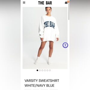The Bar Varsity Sweatshirt White/Navy Blue